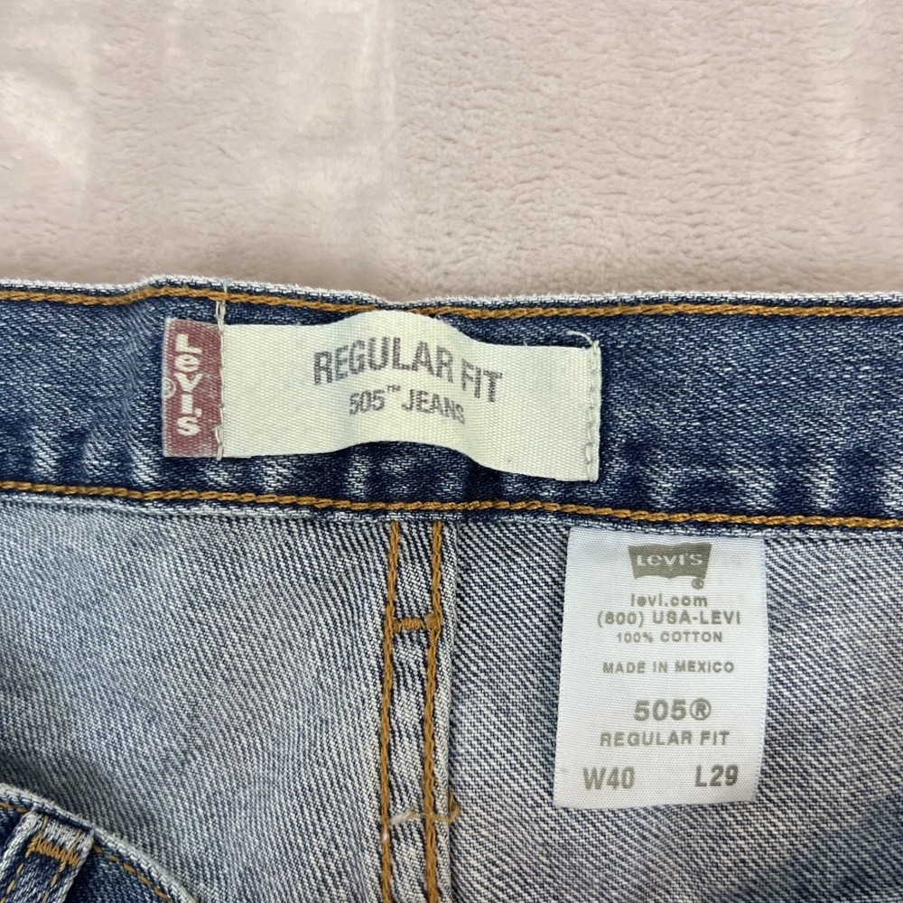 Vintage Levis 505 Jeans Mens 40x29 Blue Denim Straight Workwear‎ Americana Y2K - Picture 7 of 11